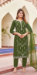 Picture of Silk Dark Olive Green Readymade Salwar Kameez