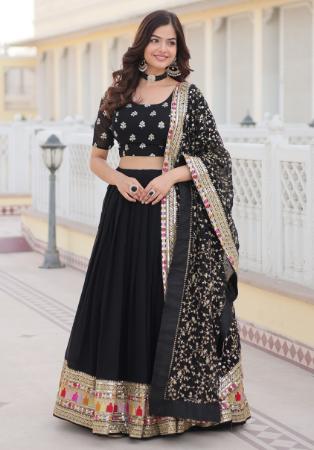 Picture of Beautiful Chiffon Black Lehenga Choli