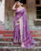 Picture of Beautiful Silk Dark Orchid Saree