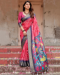 Picture of Lovely Silk Salmon Saree