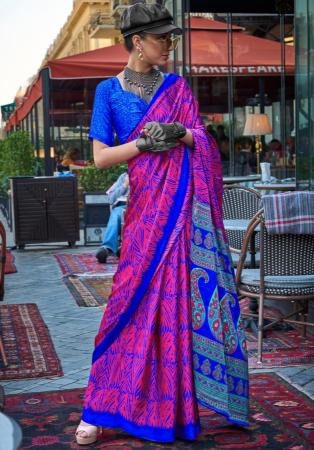 Picture of Superb Crepe & Satin Medium Blue Saree