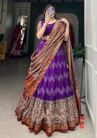 Picture of Taking Silk Midnight Blue Lehenga Choli