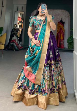 Picture of Exquisite Silk Midnight Blue Lehenga Choli