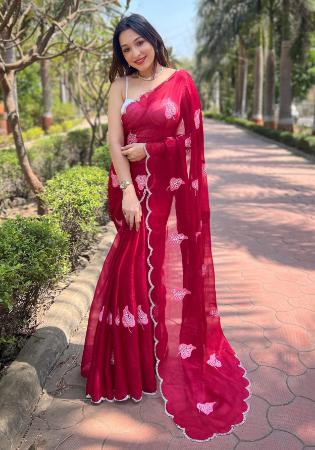 Picture of Admirable Chiffon Maroon Saree