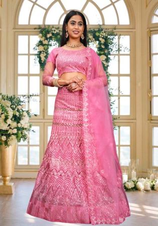 Picture of Ideal Net Pale Violet Red Lehenga Choli