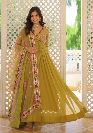 Picture of Resplendent Georgette Spring Green Readymade Gown