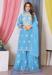 Picture of Georgette Sky Blue Straight Cut Salwar Kameez