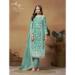 Picture of Organza Cadet Blue Straight Cut Salwar Kameez