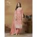 Picture of Organza Dark Salmon Straight Cut Salwar Kameez