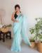 Picture of Marvelous Organza Pale Turquoise Saree