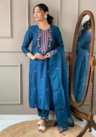 Picture of Rayon Light Sea Green Readymade Salwar Kameez