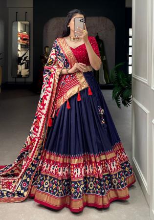 Picture of Fascinating Silk Midnight Blue Lehenga Choli