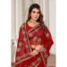 Picture of Amazing Net & Silk Fire Brick Saree