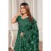 Picture of Wonderful Net & Silk Forest Green Saree