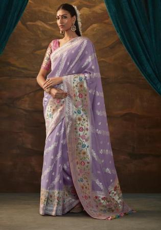 Picture of Lovely Silk Dim Gray Saree