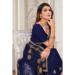 Picture of Stunning Net & Silk Midnight Blue Saree