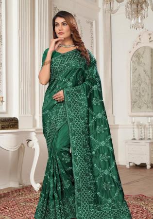 Picture of Delightful Net & Silk Sea Green Saree