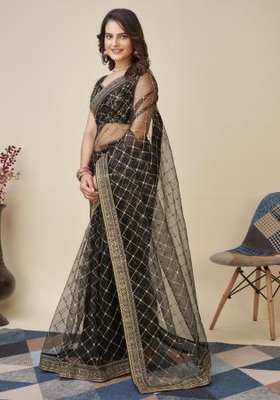 Picture of Enticing Net Black Saree