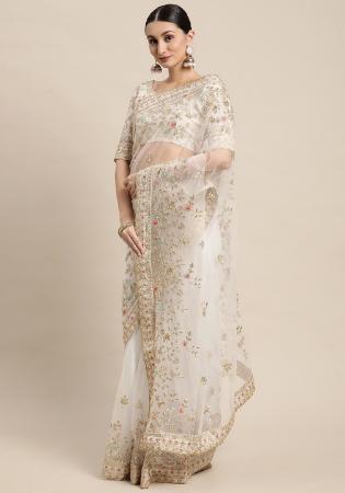 Picture of Shapely Net Off White Saree