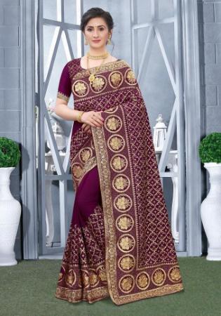 Picture of Good Looking Silk Maroon Saree