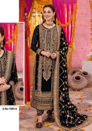 Picture of Lovely Georgette Black Straight Cut Salwar Kameez