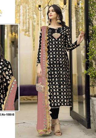 Picture of Sublime Georgette Black Straight Cut Salwar Kameez