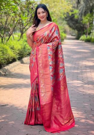 Picture of Graceful Silk Pale Violet Red Saree