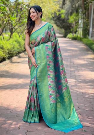 Picture of Delightful Silk Dark Grey Saree