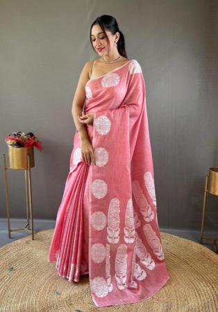 Picture of Alluring Linen Light Coral Saree