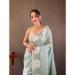 Picture of Fine Linen Dark Sea Green Saree