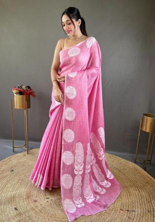 Picture of Appealing Linen Pale Violet Red Saree