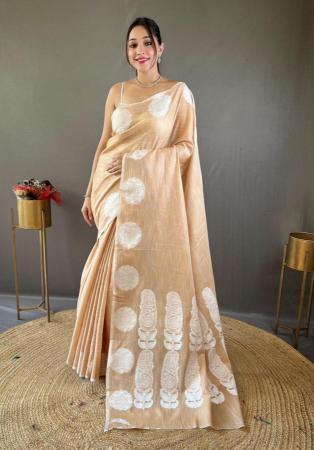 Picture of Resplendent Linen Tan Saree