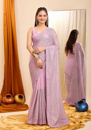 Picture of Taking Georgette Plum Saree