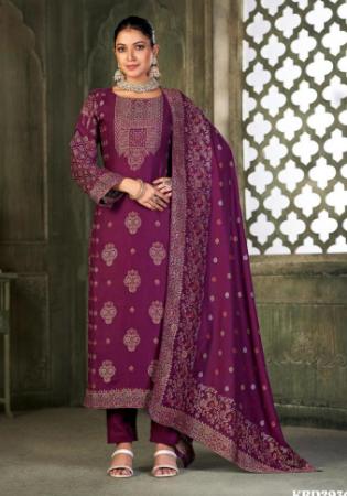 Picture of Resplendent Chiffon Purple Straight Cut Salwar Kameez