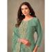 Picture of Organza Dark Sea Green Straight Cut Salwar Kameez