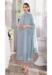 Picture of Georgette Light Slate Grey Straight Cut Salwar Kameez