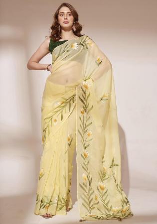 Picture of Beauteous Organza Wheat Saree