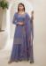 Picture of Chiffon Light Slate Grey Straight Cut Salwar Kameez