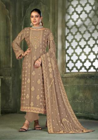 Picture of Taking Chiffon Bisque Straight Cut Salwar Kameez