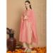 Picture of Alluring Silk Dark Salmon Straight Cut Salwar Kameez