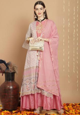 Picture of Delightful Silk Gainsboro Straight Cut Salwar Kameez