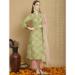 Picture of Amazing Silk Dark Khaki Straight Cut Salwar Kameez