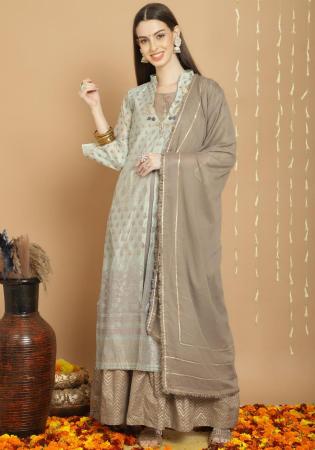 Picture of Beauteous Silk Light Blue Straight Cut Salwar Kameez