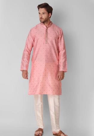 Picture of Good Looking Silk Pink Kurtas