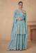 Picture of Chiffon Cadet Blue Straight Cut Salwar Kameez