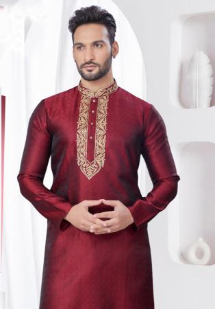 Picture of Appealing Silk Maroon Kurtas