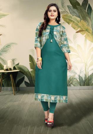 Picture of Taking Cotton Sea Green Kurtis & Tunic