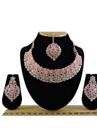 Picture of Enticing Rosy Brown Necklace Set