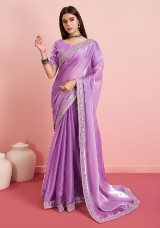 Picture of Fine Chiffon Plum Saree