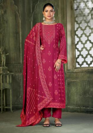 Picture of Comely Chiffon Crimson Straight Cut Salwar Kameez